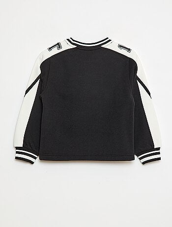 Camisola com motivo bicolor