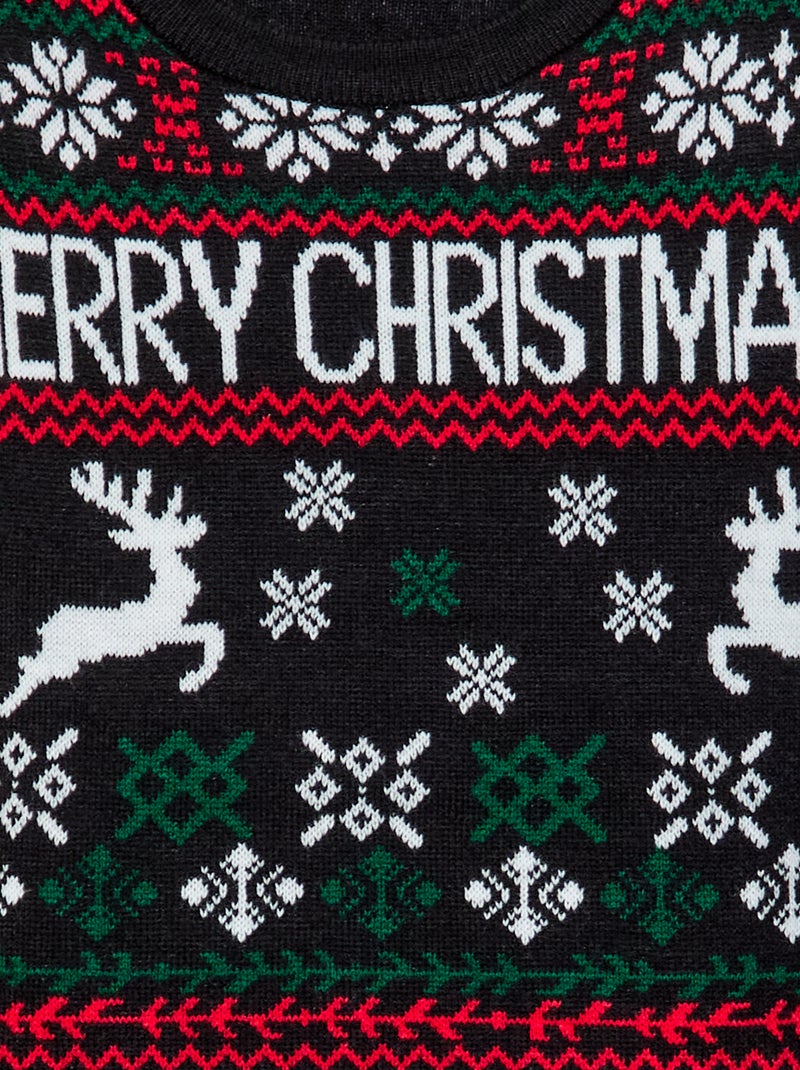 Camisola com motivo de Natal Preto - Kiabi