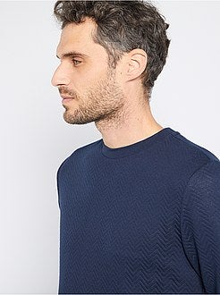 Camisola com motivo em ziguezague em relevo - Kiabi