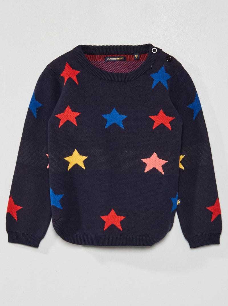 Camisola com motivo estrela Azul Marinho - Kiabi