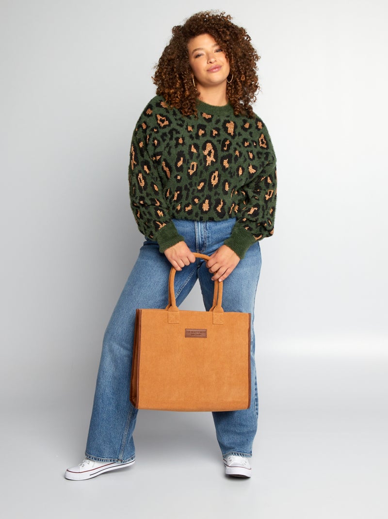 Camisola com motivo 'leopardo' VERDE - Kiabi