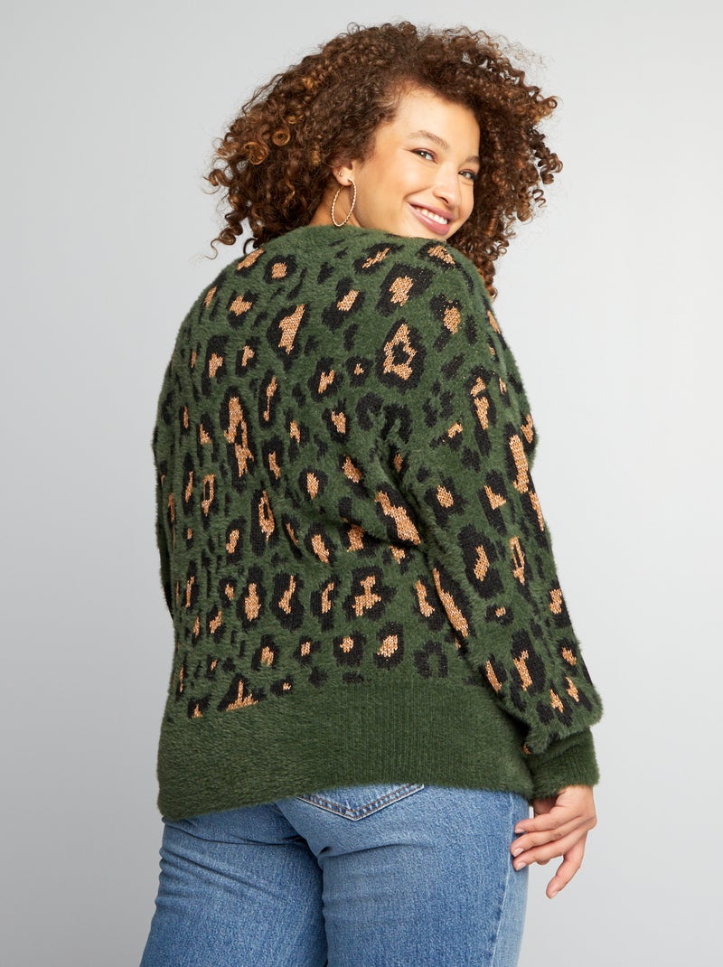 Andreia - Camisola descontraída com padrão leopardo