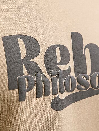 Camisola com motivo "rebel" de gola redonda em algodão