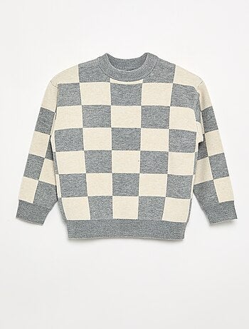 Camisola com padrão axadrezado