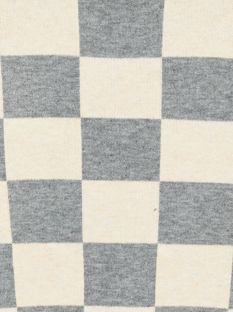 Camisola com padrão axadrezado Cinza - Kiabi