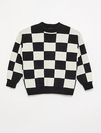 Camisola com padrão axadrezado