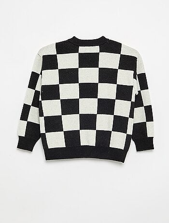 Camisola com padrão axadrezado