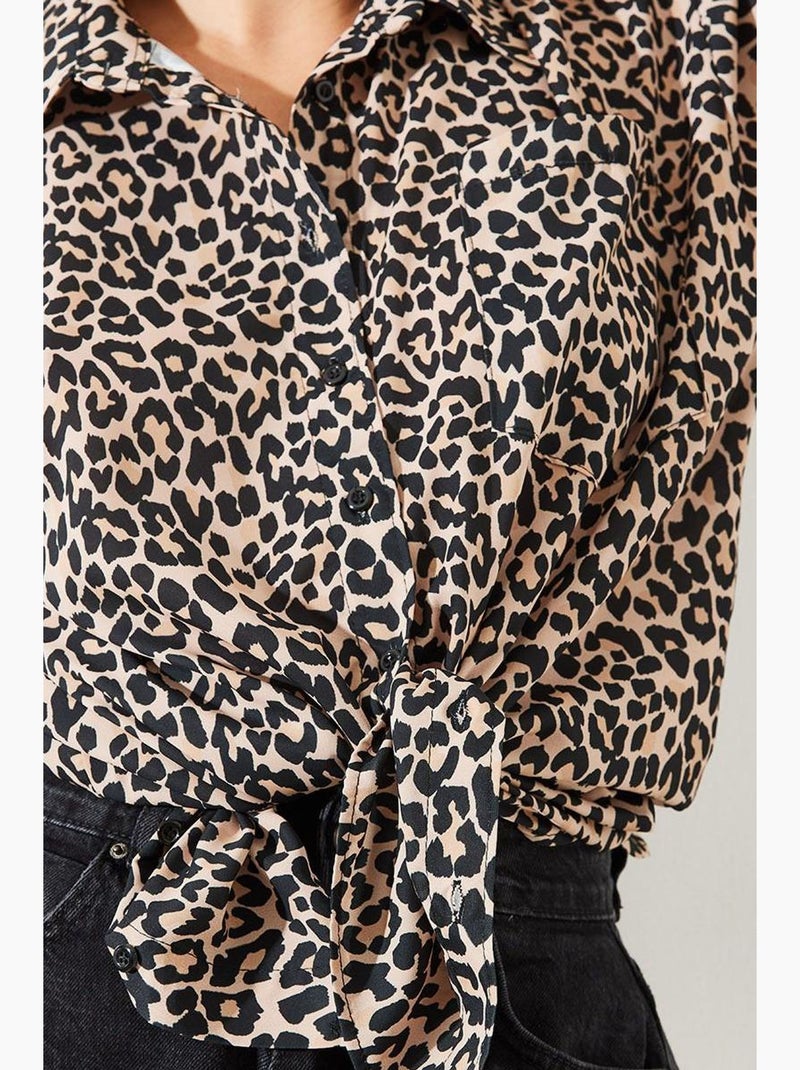 Camisola com padrão leopardo mbms lucci Bege natural - Kiabi