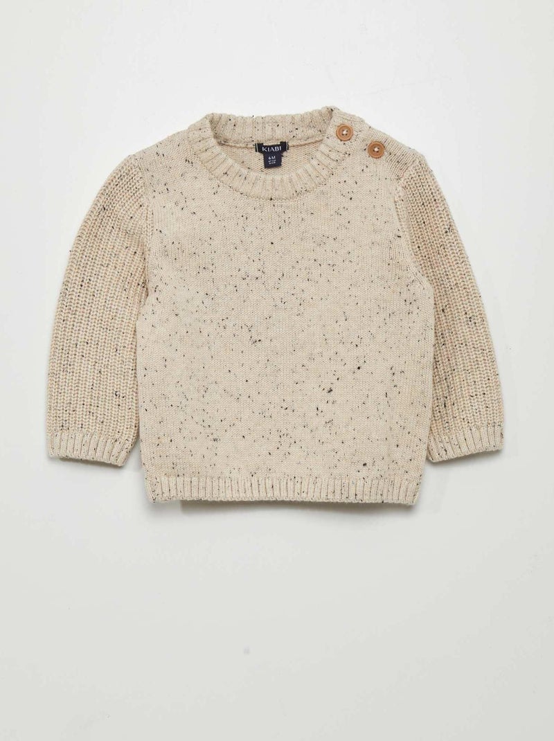 Camisola com pontilhado BEGE - Kiabi