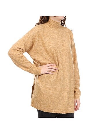 Camisola comprida bege Vero Moda Plaza para mulher