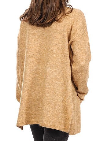 Camisola comprida bege Vero Moda Plaza para mulher
