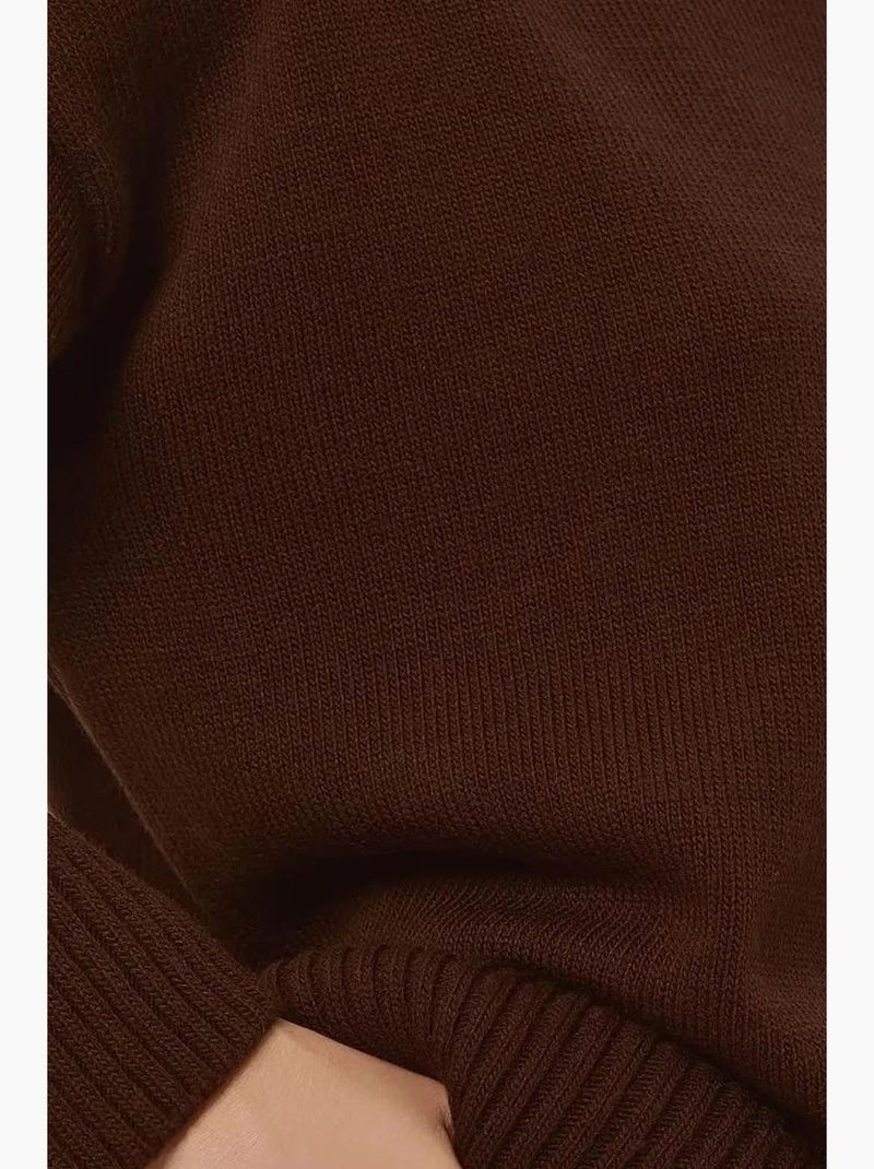 Camisola cozy de gola redonda hiccup Castanho - Kiabi