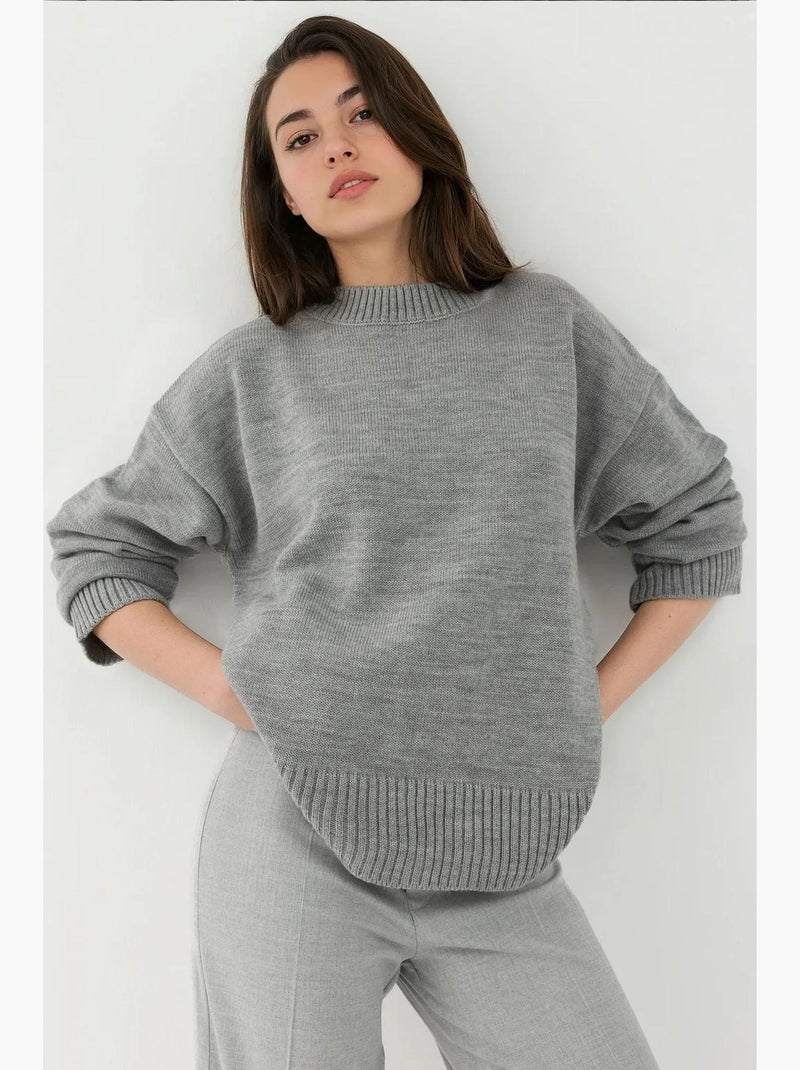 Camisola cozy de gola redonda hiccup Cinza claro - Kiabi