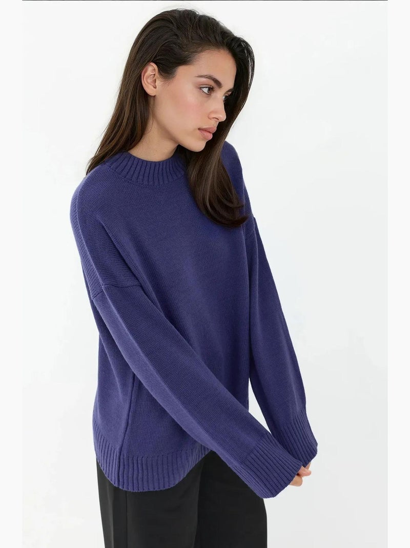 Camisola cozy de gola redonda hiccup Malva - Kiabi