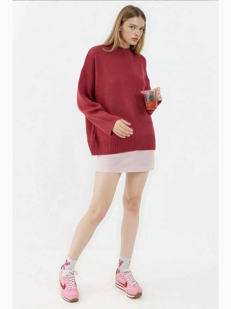Camisola cozy de gola redonda hiccup Rosa-escuro - Kiabi