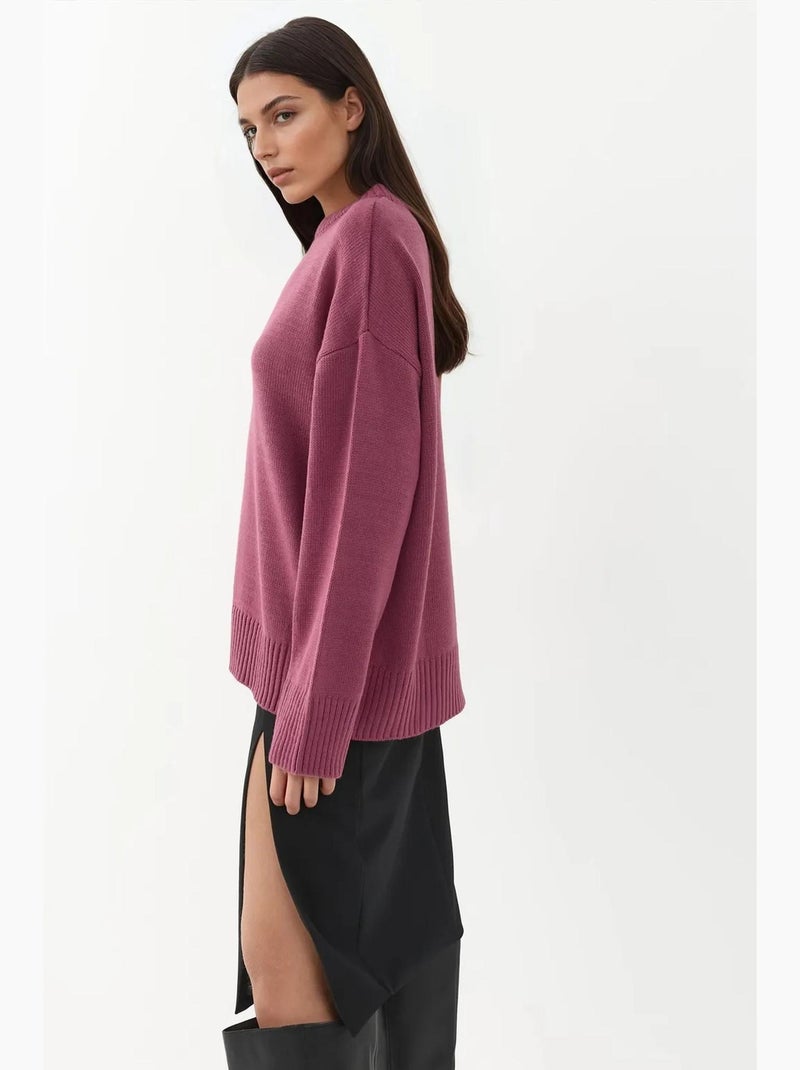 Camisola cozy de gola redonda hiccup Rosa velho - Kiabi