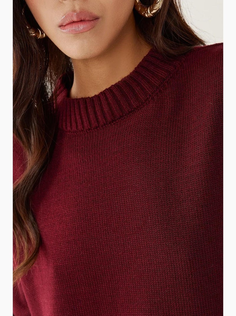 Camisola cozy de gola redonda hiccup Vermelho bordô - Kiabi