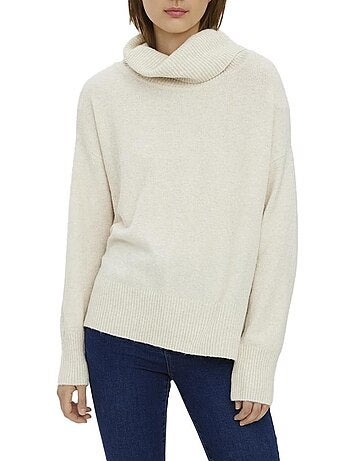 Camisola creme vero moda doffy birch para mulher