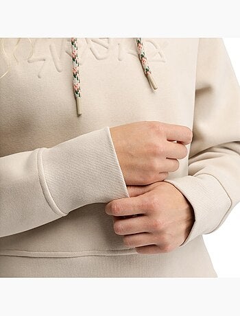 Camisola cropped com capuz para mulher