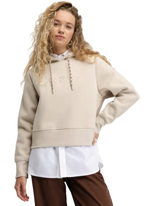 Camisola cropped com capuz para mulher - Kiabi