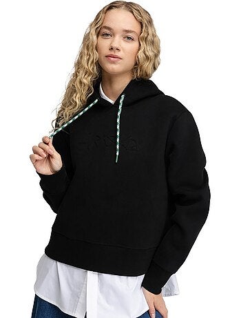 Camisola cropped com capuz para mulher