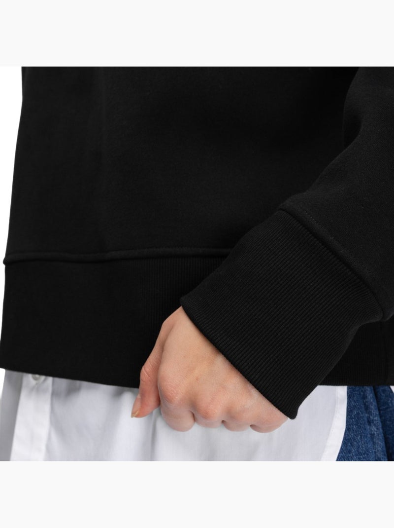 Camisola cropped com capuz para mulher Preto - Kiabi