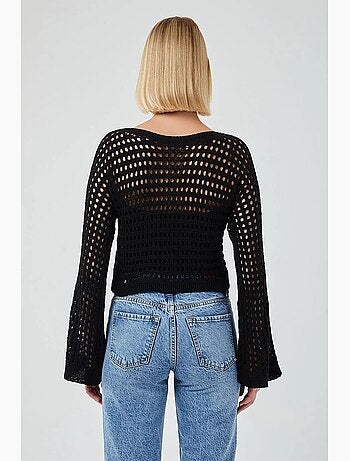 Camisola cropped com gola redonda e corte descontraído mixray