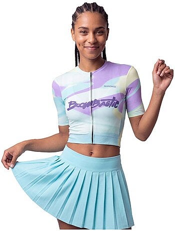 Camisola cropped de ciclismo mulher boombastic