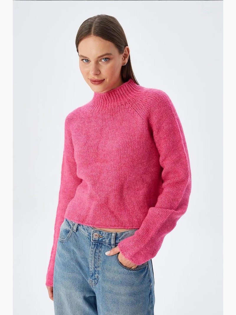 Camisola cropped de malha texturizada para mulher mixray Cereja - Kiabi