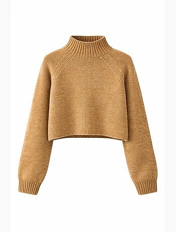 Camisola cropped de malha texturizada para mulher mixray