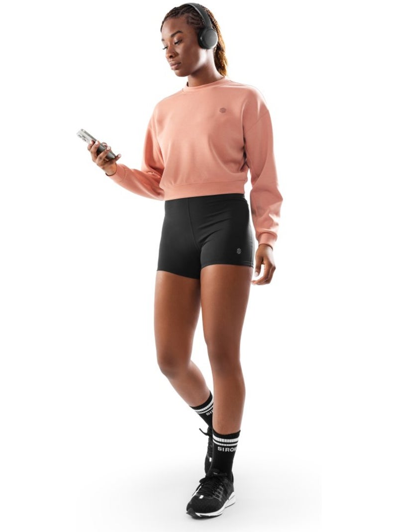 Camisola cropped de treino para mulher Coral - Kiabi