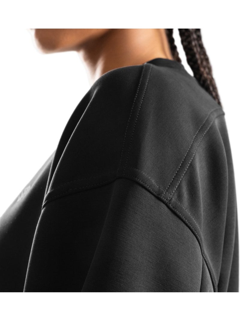Camisola cropped de treino para mulher Preto - Kiabi