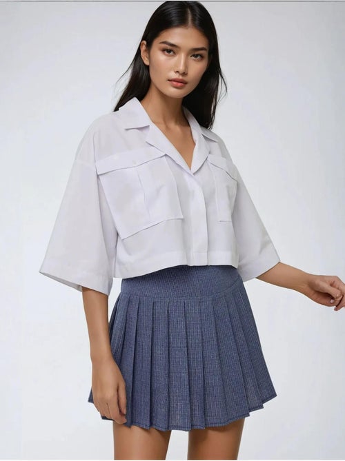 Camisola curta com detalhe de bolso - Kiabi
