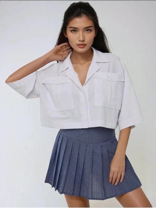 Camisola curta com detalhe de bolso - Kiabi