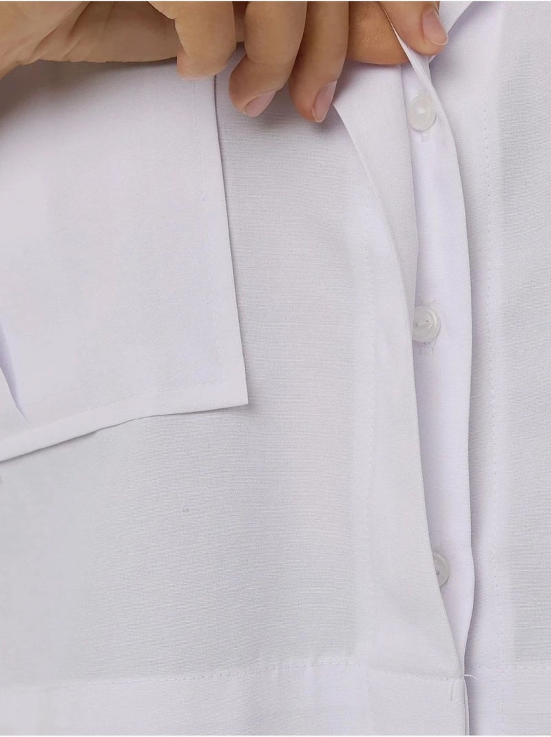 Camisola curta com detalhe de bolso Branco - Kiabi