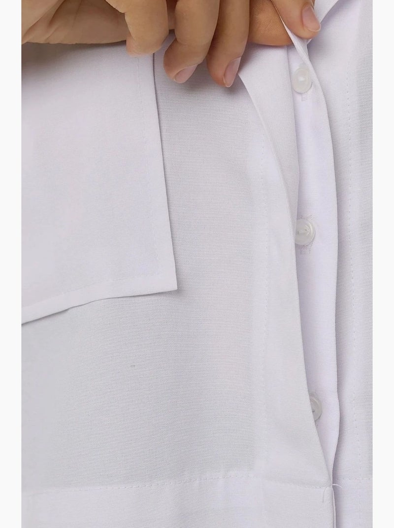 Camisola curta com detalhe de bolso hiccup Branco - Kiabi