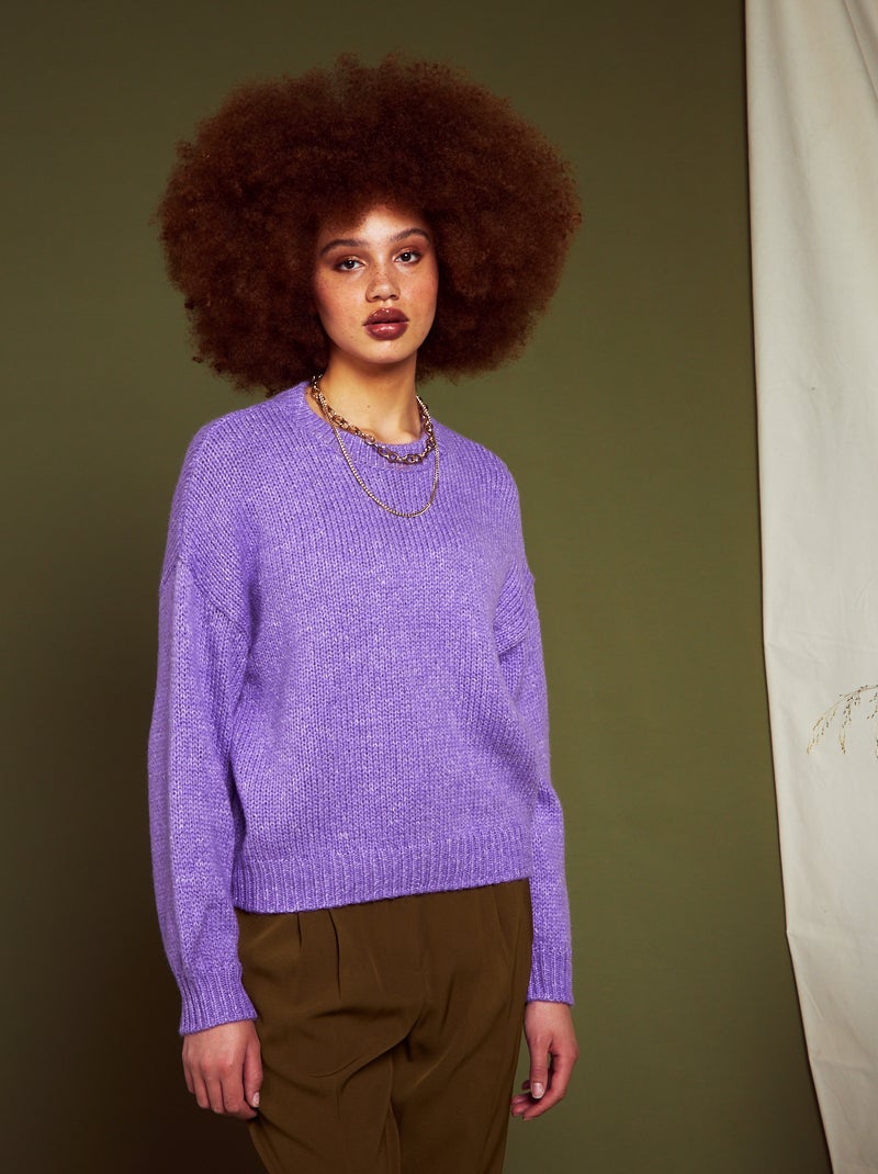 Camisola curta em malha Violeta - Kiabi