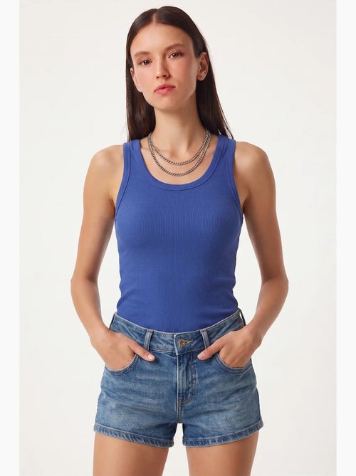 Camisola de alças ajustada em algodão com decote em u istanbul - Kiabi Camisola de alças ajustada em algodão com decote em u istanbul - Kiabi