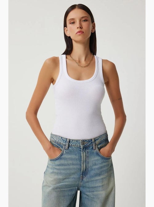 Camisola de alças ajustada em algodão com decote em u istanbul - Kiabi Camisola de alças ajustada em algodão com decote em u istanbul - Kiabi
