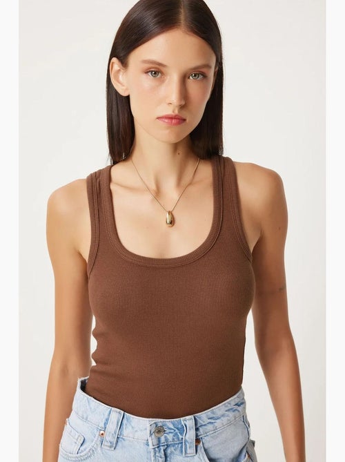 Camisola de alças ajustada em algodão com decote em u istanbul - Kiabi Camisola de alças ajustada em algodão com decote em u istanbul - Kiabi