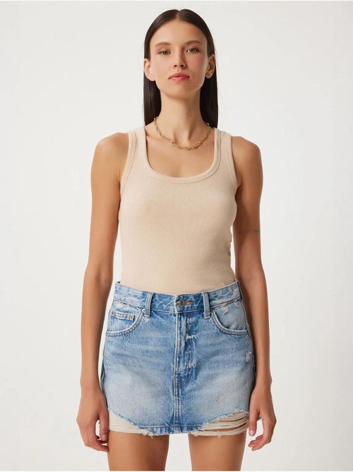 Camisola de alças ajustada em algodão com decote em u istanbul - Kiabi Camisola de alças ajustada em algodão com decote em u istanbul - Kiabi