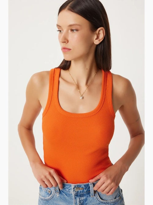 Camisola de alças ajustada em algodão com decote em u istanbul - Kiabi Camisola de alças ajustada em algodão com decote em u istanbul - Kiabi