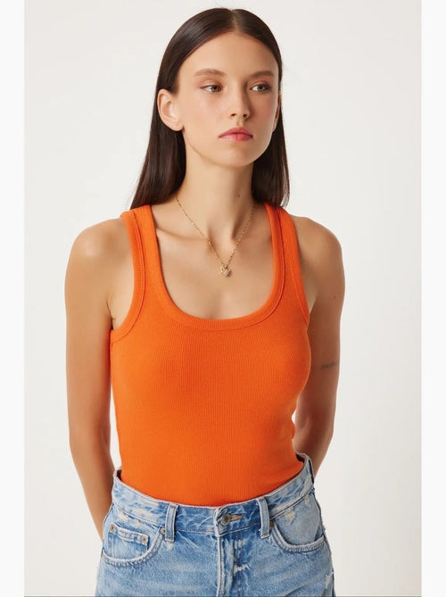 Camisola de alças ajustada em algodão com decote em u istanbul - Kiabi Camisola de alças ajustada em algodão com decote em u istanbul - Kiabi