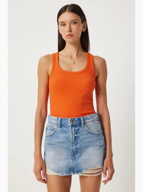 Camisola de alças ajustada em algodão com decote em u istanbul - Kiabi Camisola de alças ajustada em algodão com decote em u istanbul - Kiabi