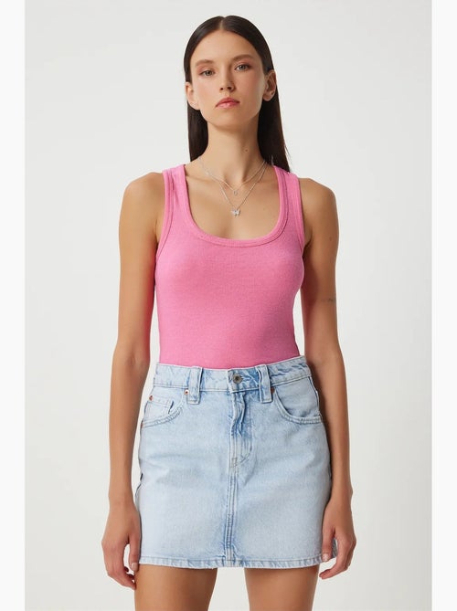 Camisola de alças ajustada em algodão com decote em u istanbul - Kiabi Camisola de alças ajustada em algodão com decote em u istanbul - Kiabi