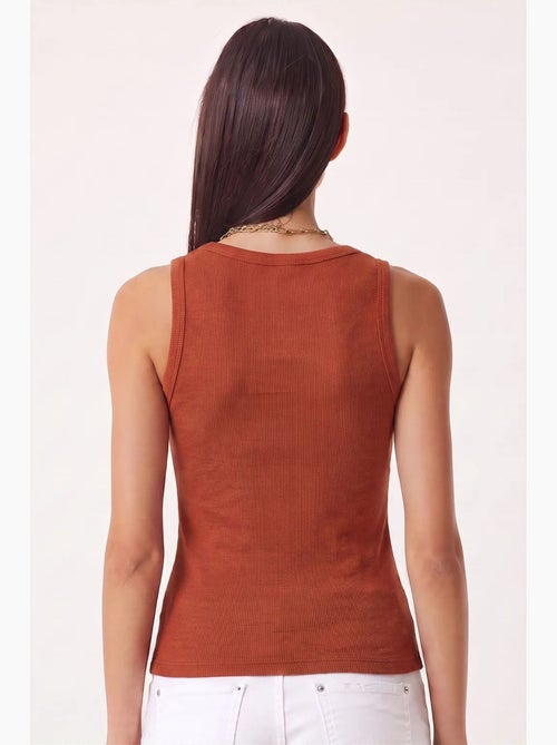Camisola de alças ajustada em algodão com decote em u istanbul - Kiabi Camisola de alças ajustada em algodão com decote em u istanbul - Kiabi
