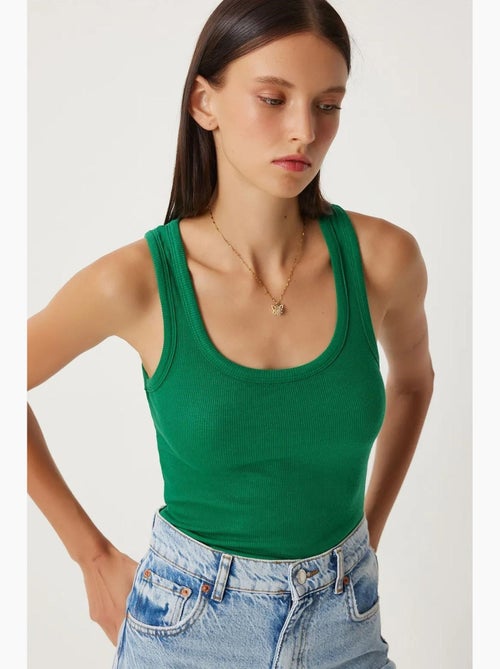 Camisola de alças ajustada em algodão com decote em u istanbul - Kiabi Camisola de alças ajustada em algodão com decote em u istanbul - Kiabi
