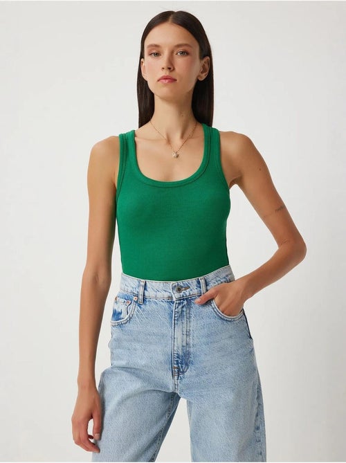 Camisola de alças ajustada em algodão com decote em u istanbul - Kiabi Camisola de alças ajustada em algodão com decote em u istanbul - Kiabi