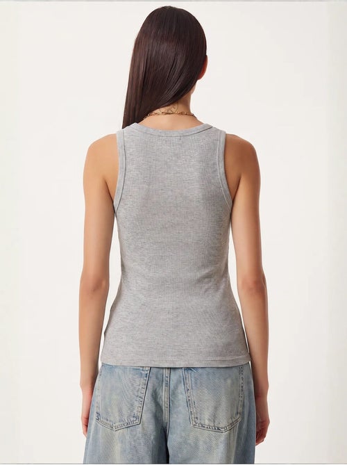 Camisola de alças ajustada em malha com decote em u, pack de 2 istanbul - Kiabi Camisola de alças ajustada em malha com decote em u, pack de 2 istanbul - Kiabi