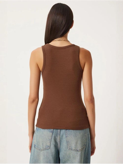 Camisola de alças ajustada em malha com decote em u, pack de 2 istanbul - Kiabi Camisola de alças ajustada em malha com decote em u, pack de 2 istanbul - Kiabi